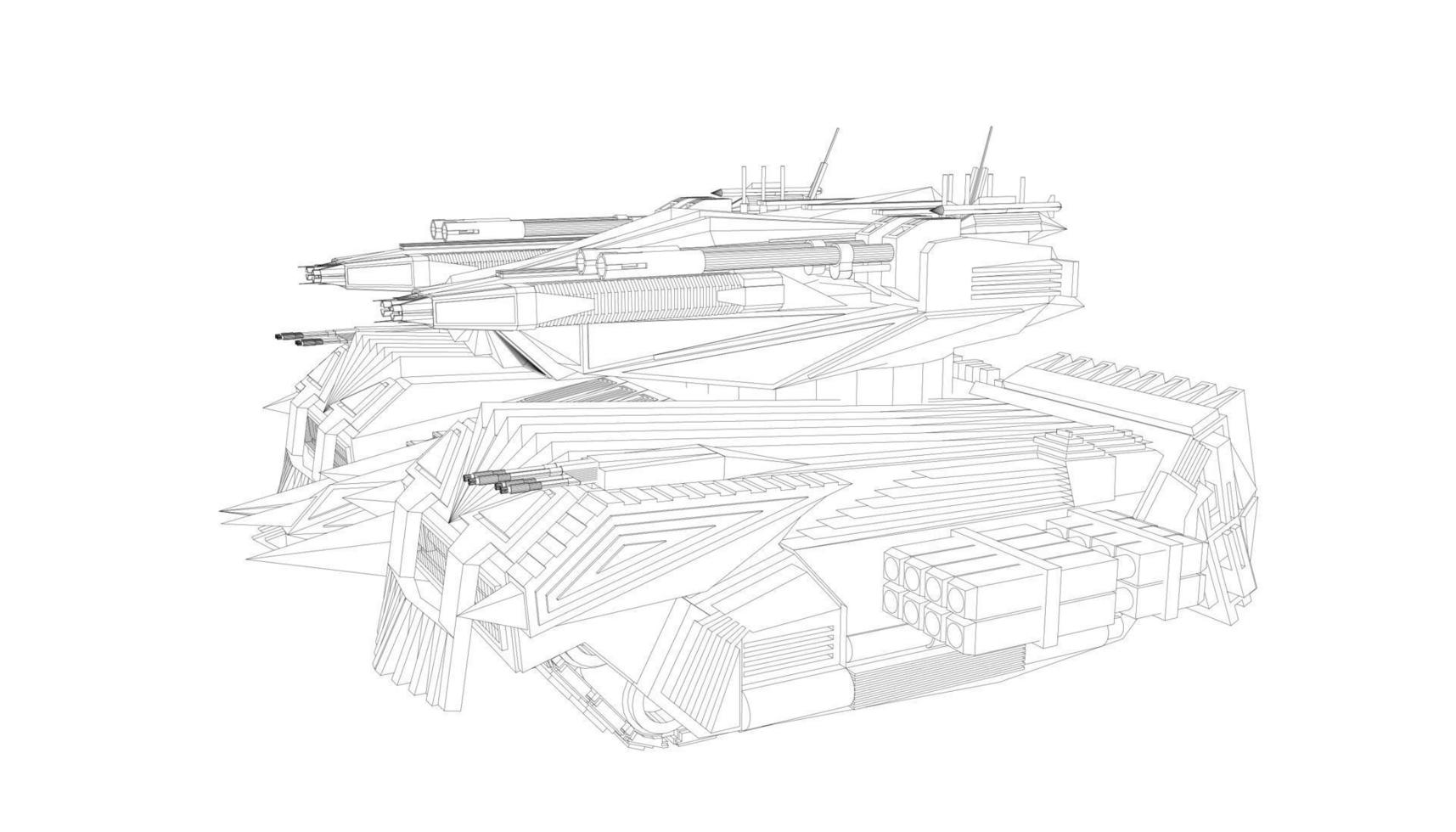 arte lineal del tanque de asalto vector