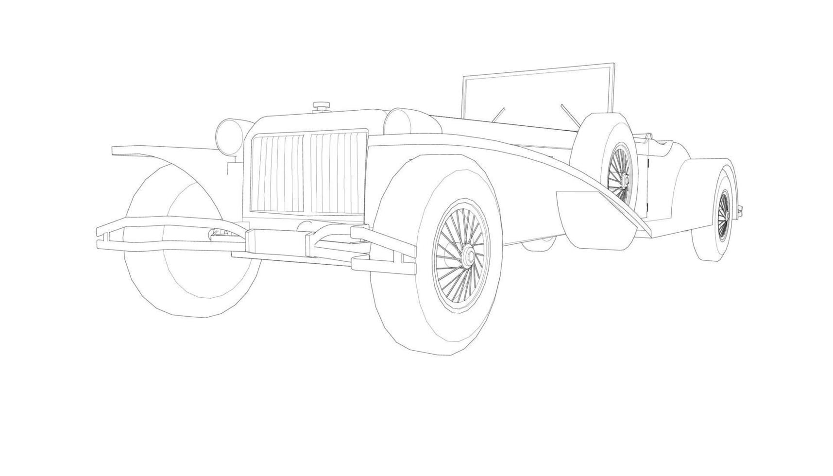 Vintage car design line art vector