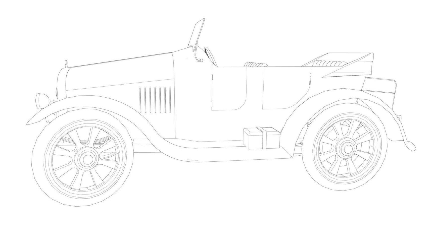 Vintage car design line art vector