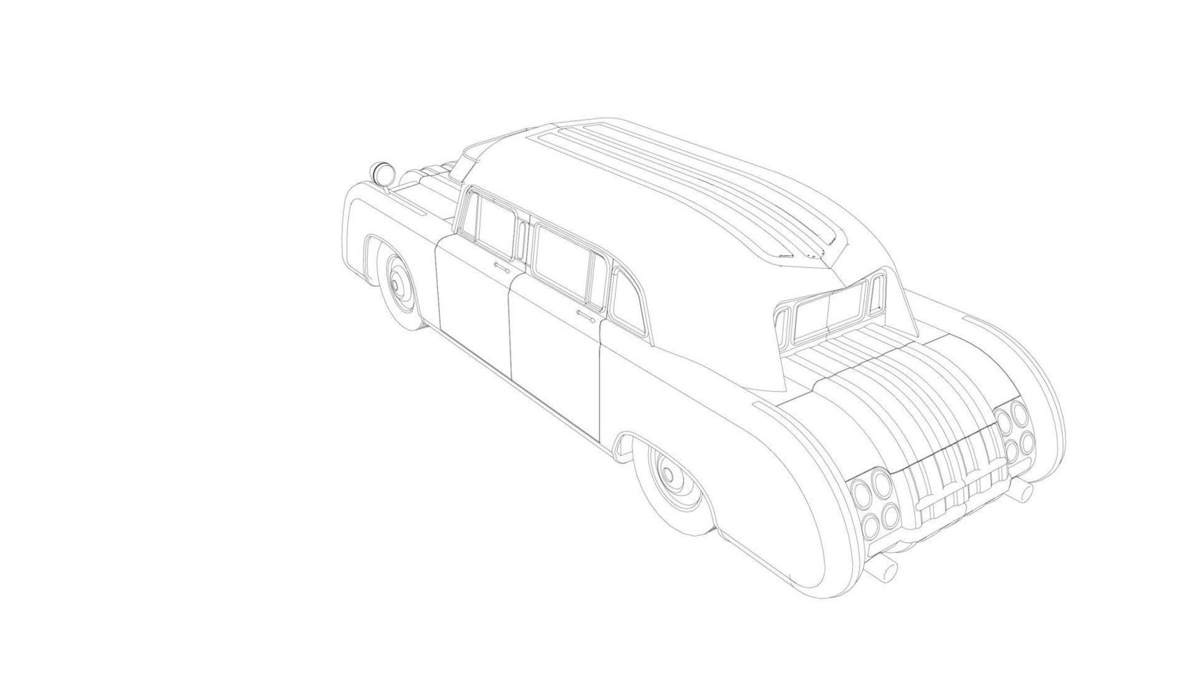 Vintage car design line art vector