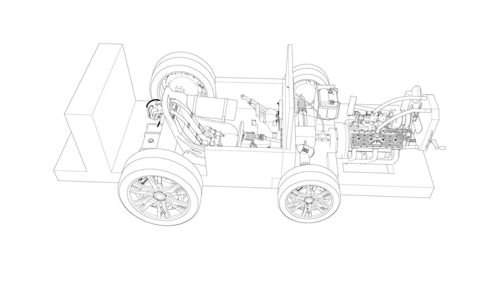 arte lineal de diseño de autos clásicos vector