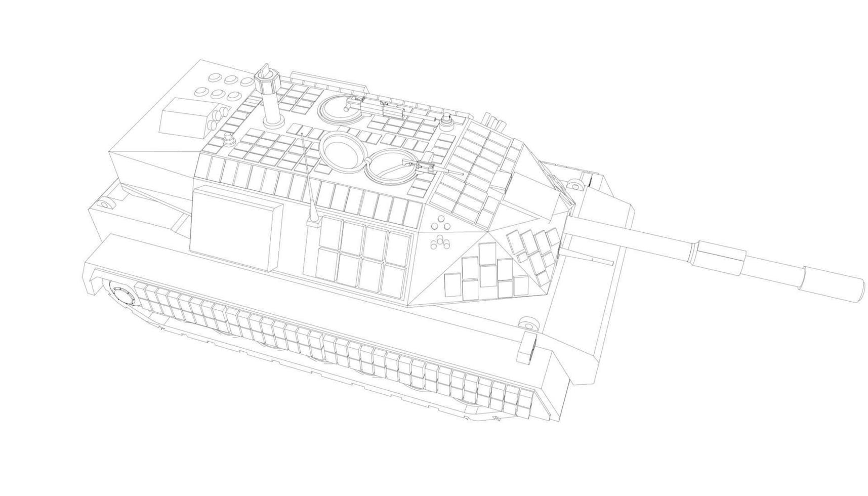 arte lineal del tanque destructor vector