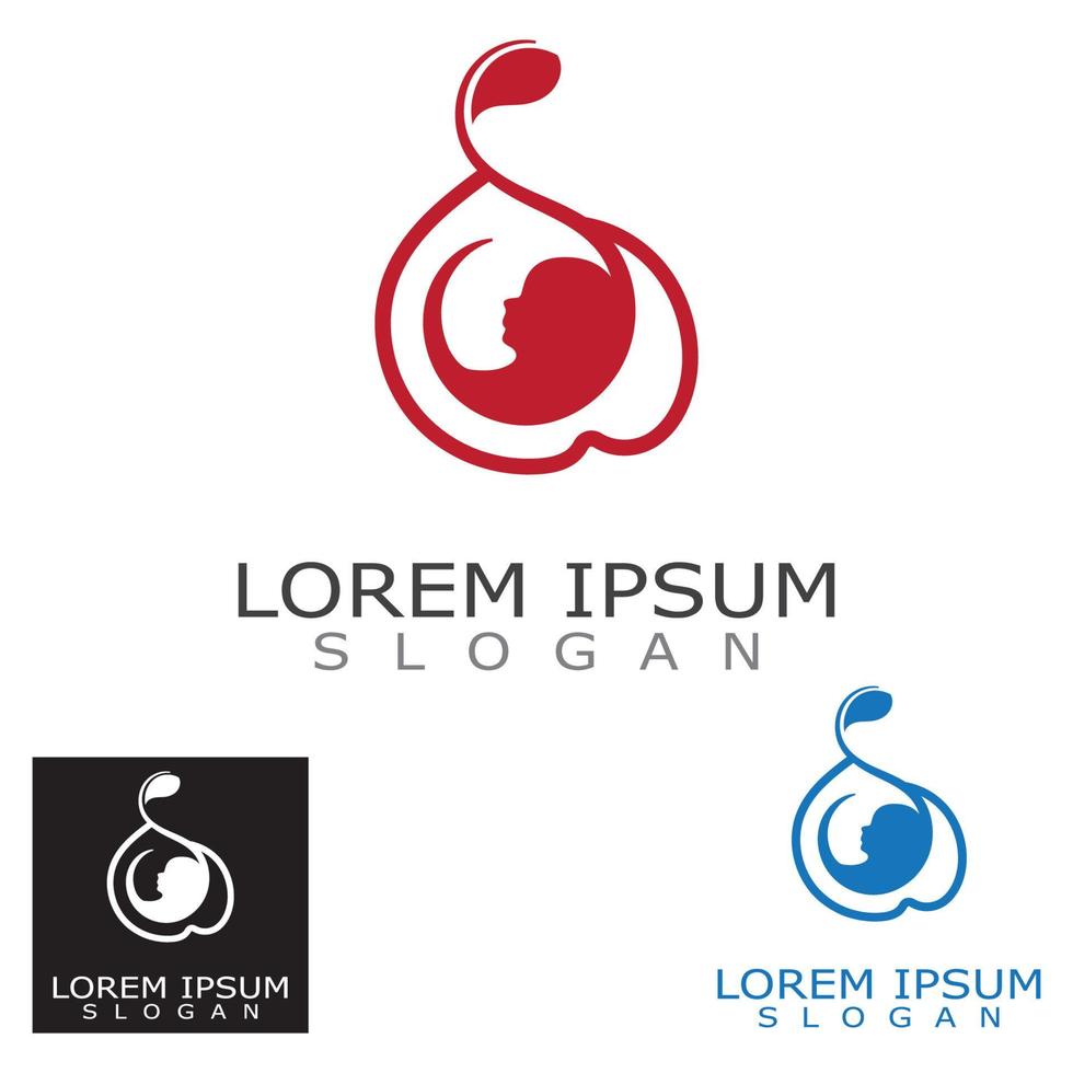Mom and baby care logo design concept inspiration template vector