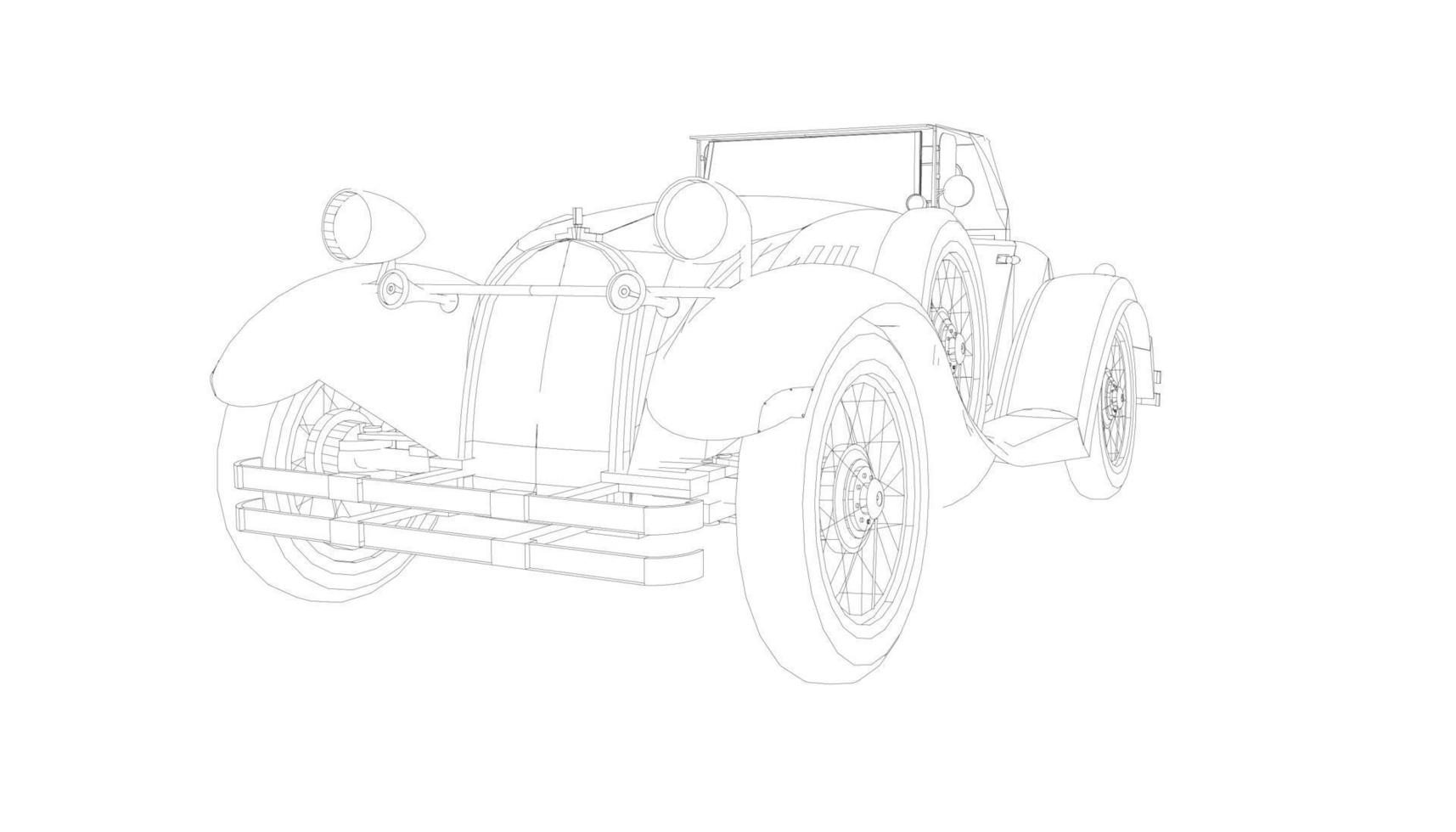 classic car design line art vector