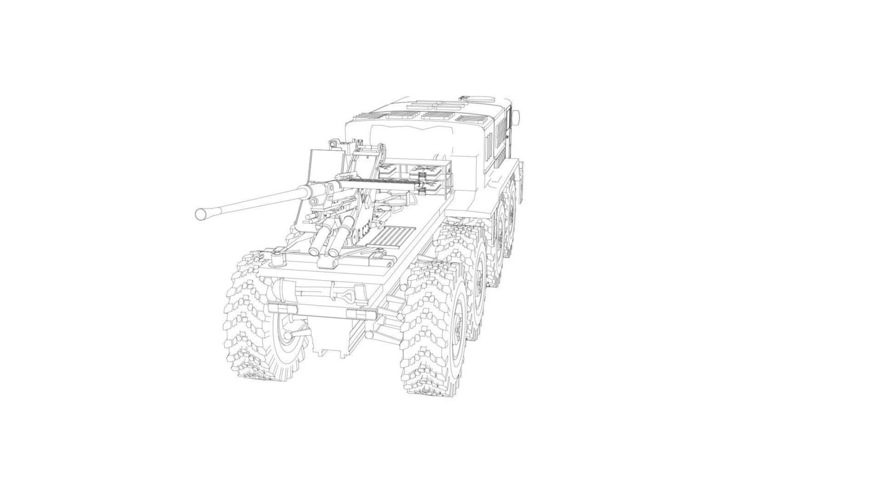 arte lineal del tanque destructor vector