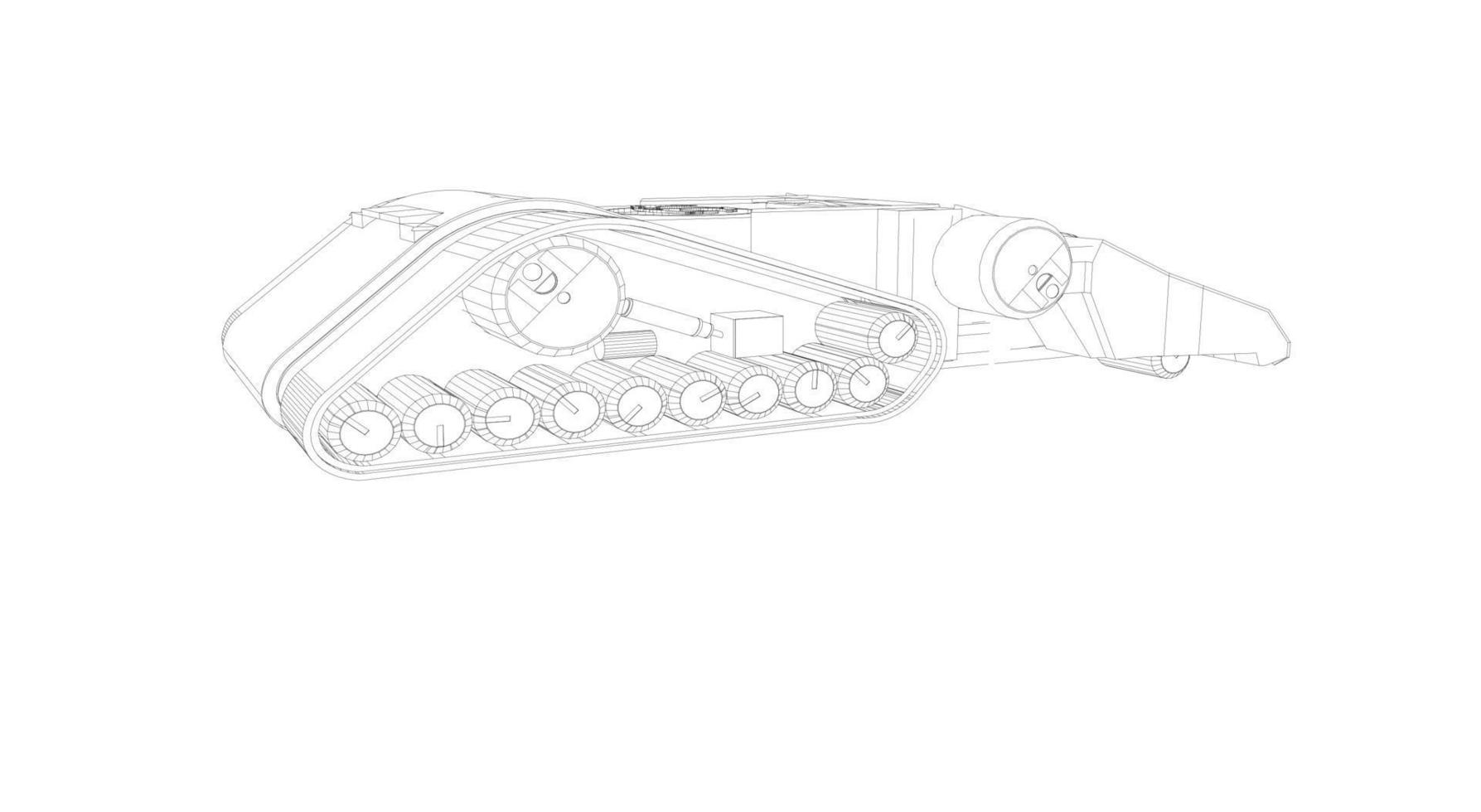 arte lineal de tanques militares vector