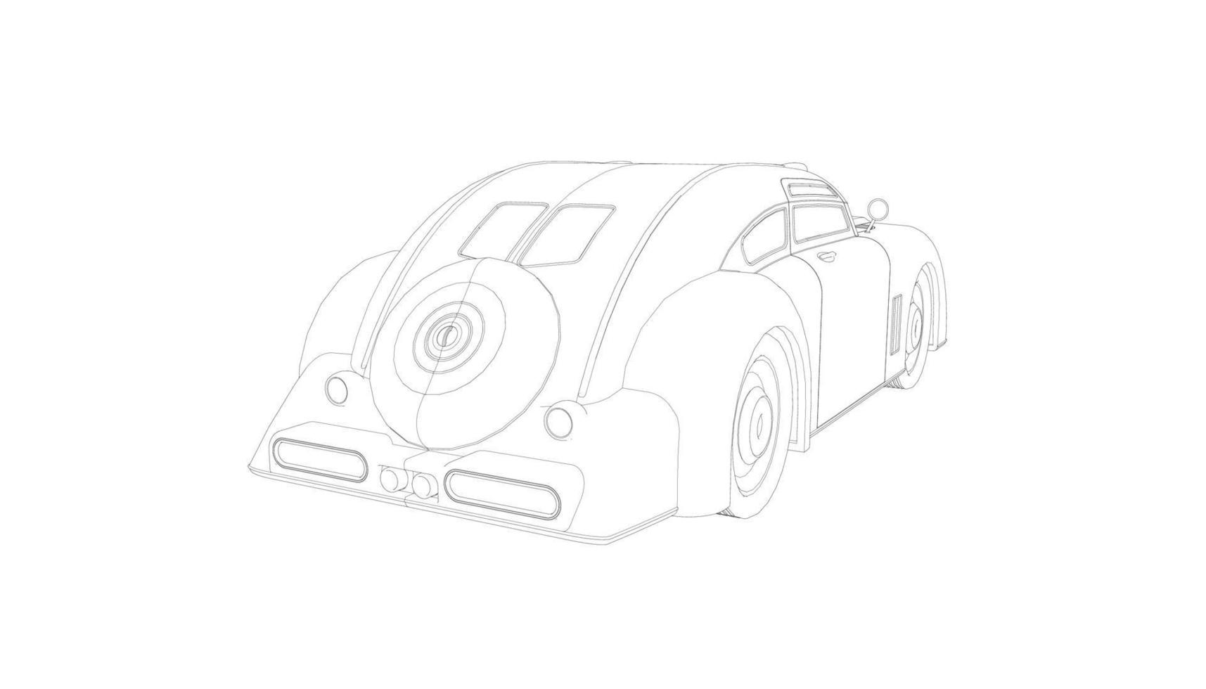 arte lineal de diseño de autos antiguos vector