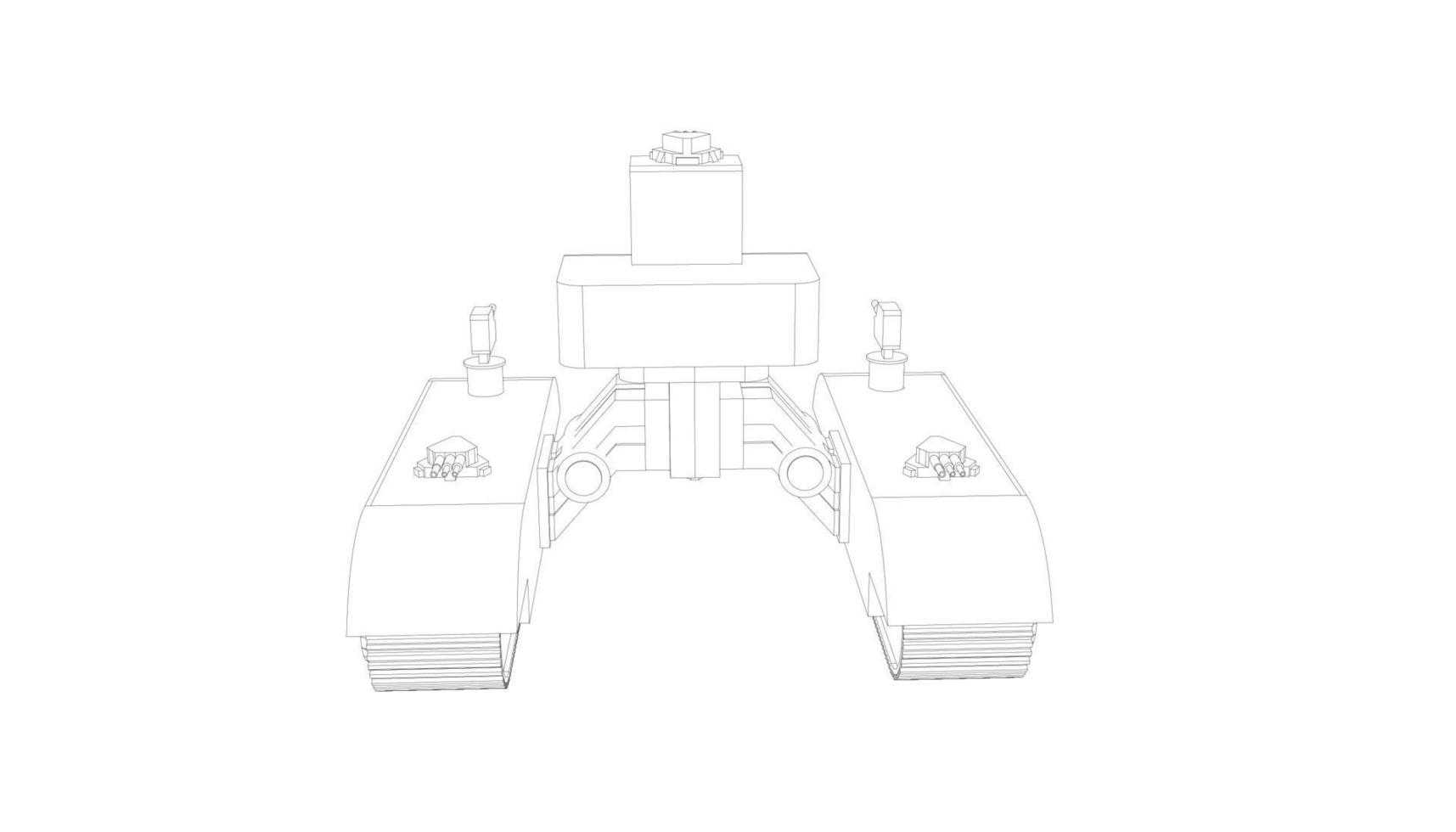 line art of assault tank vector