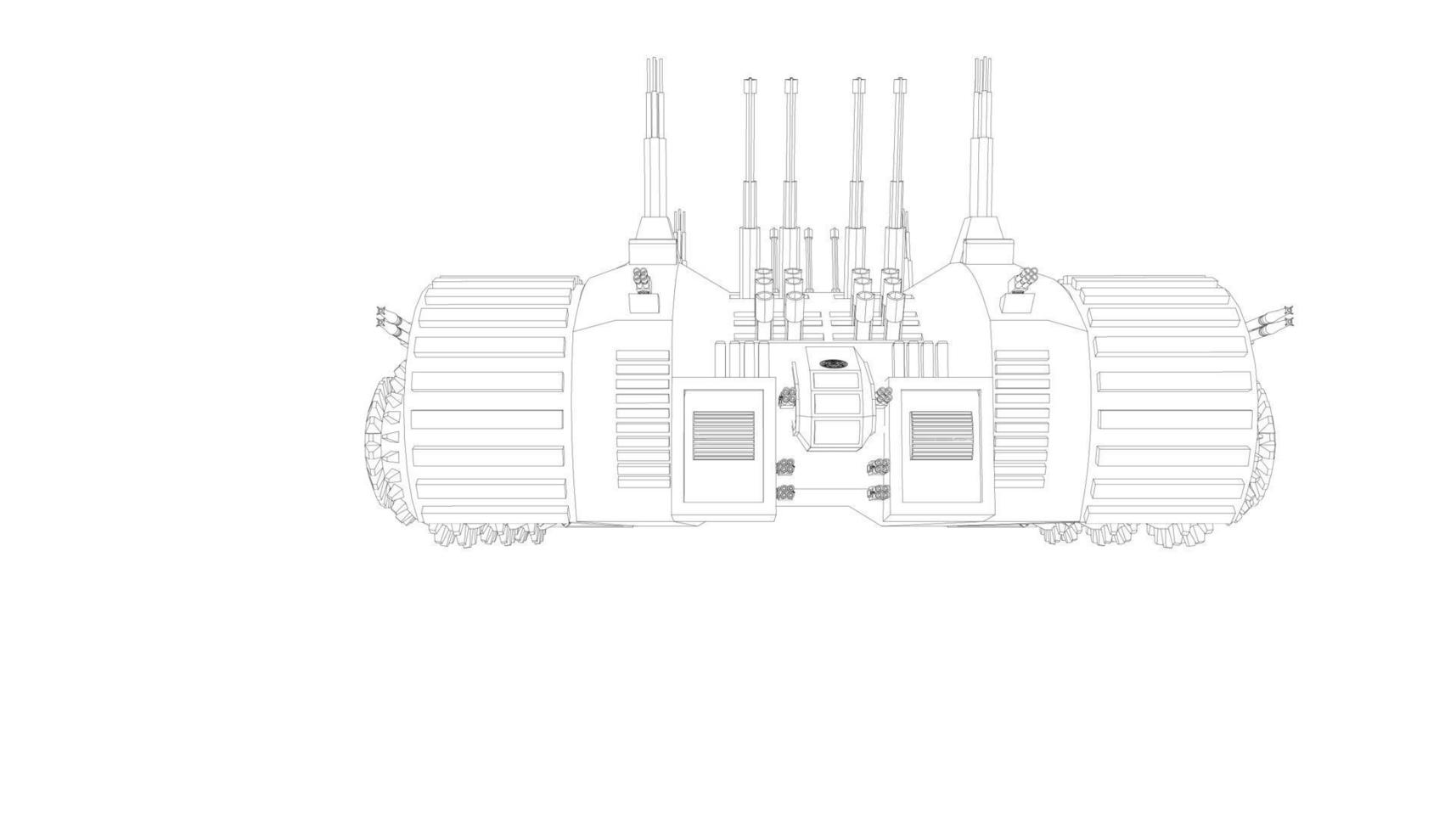 line art of assault tank vector