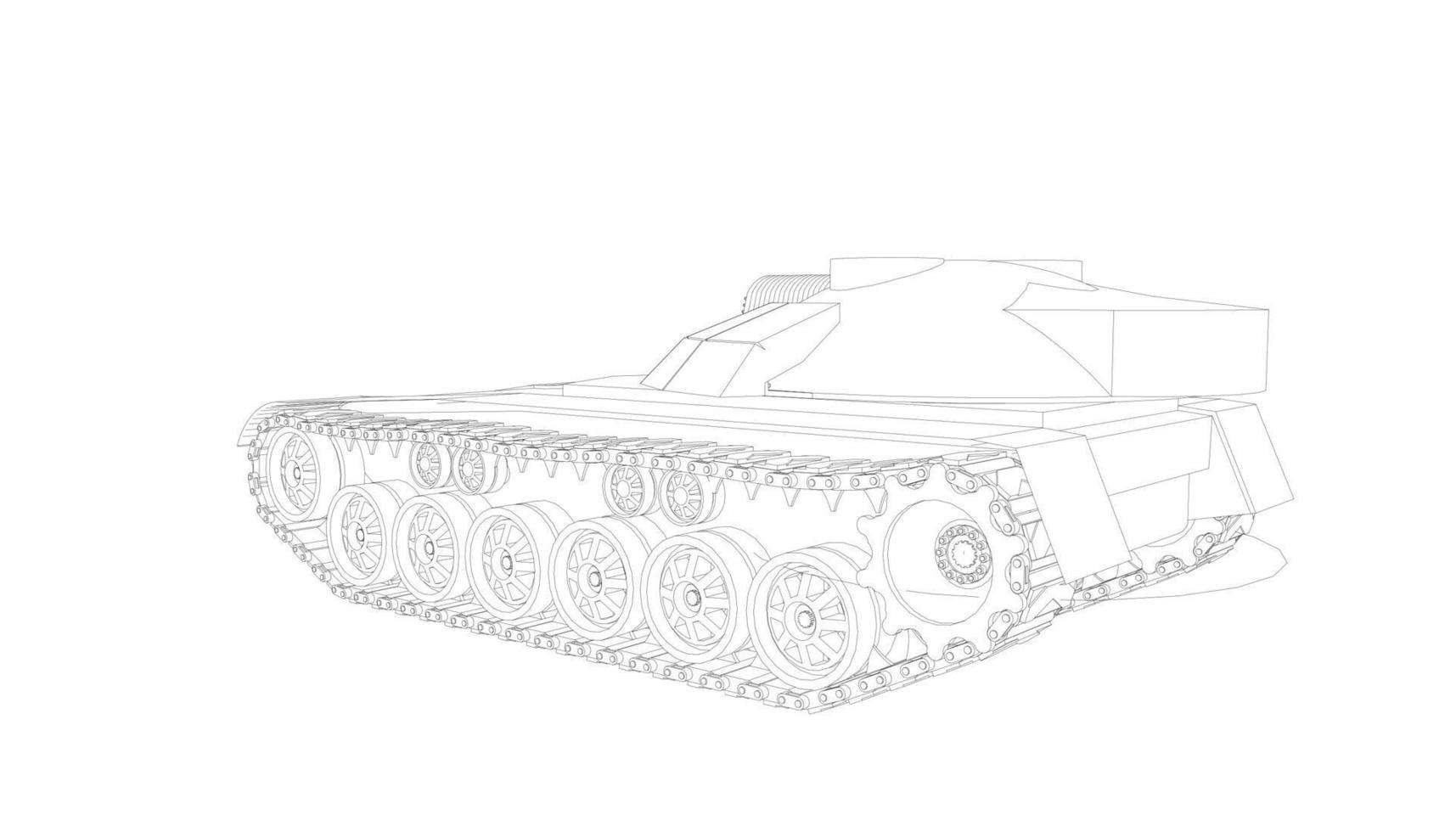 line art of assault tank vector