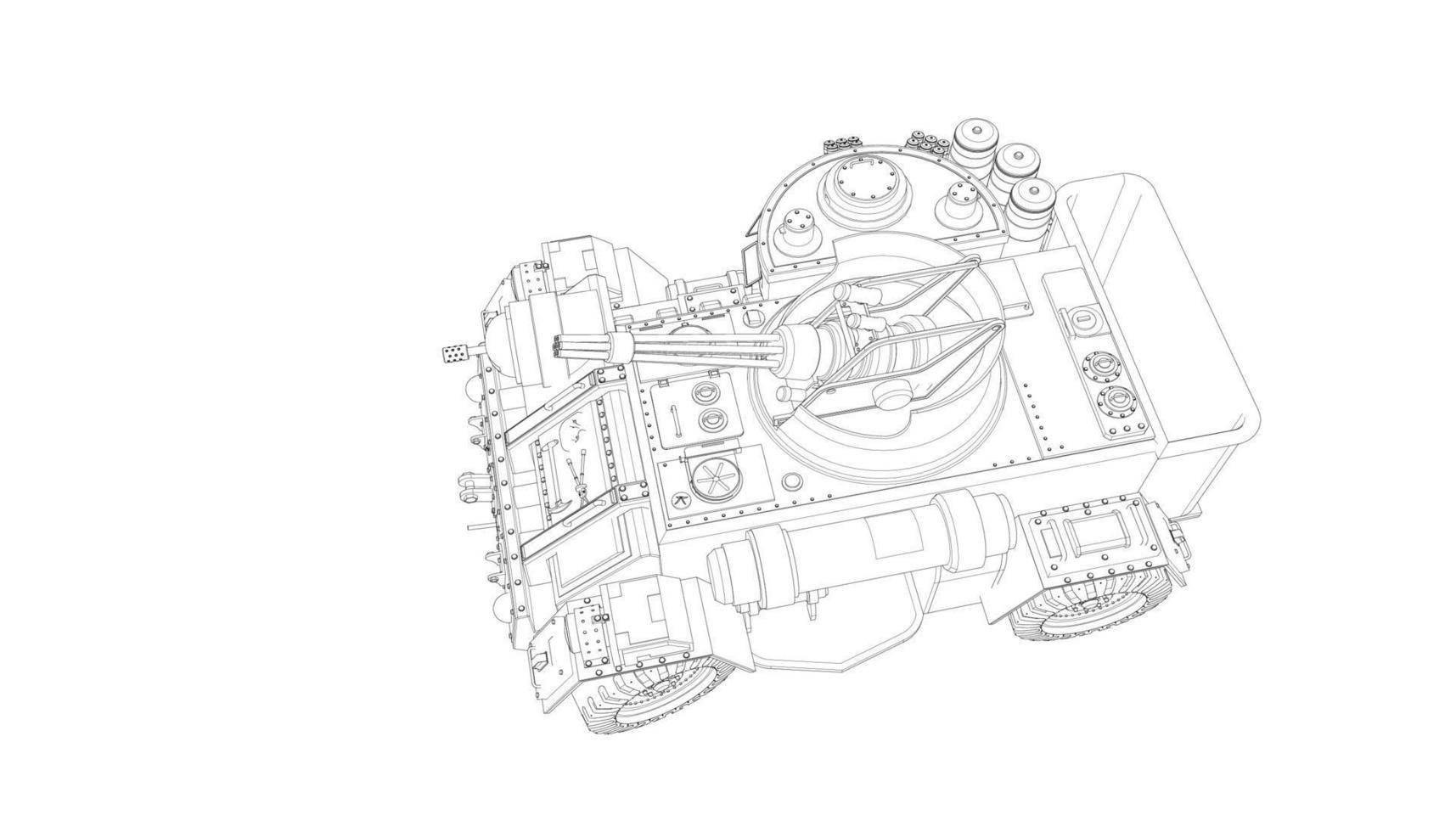 line art of military tanks vector