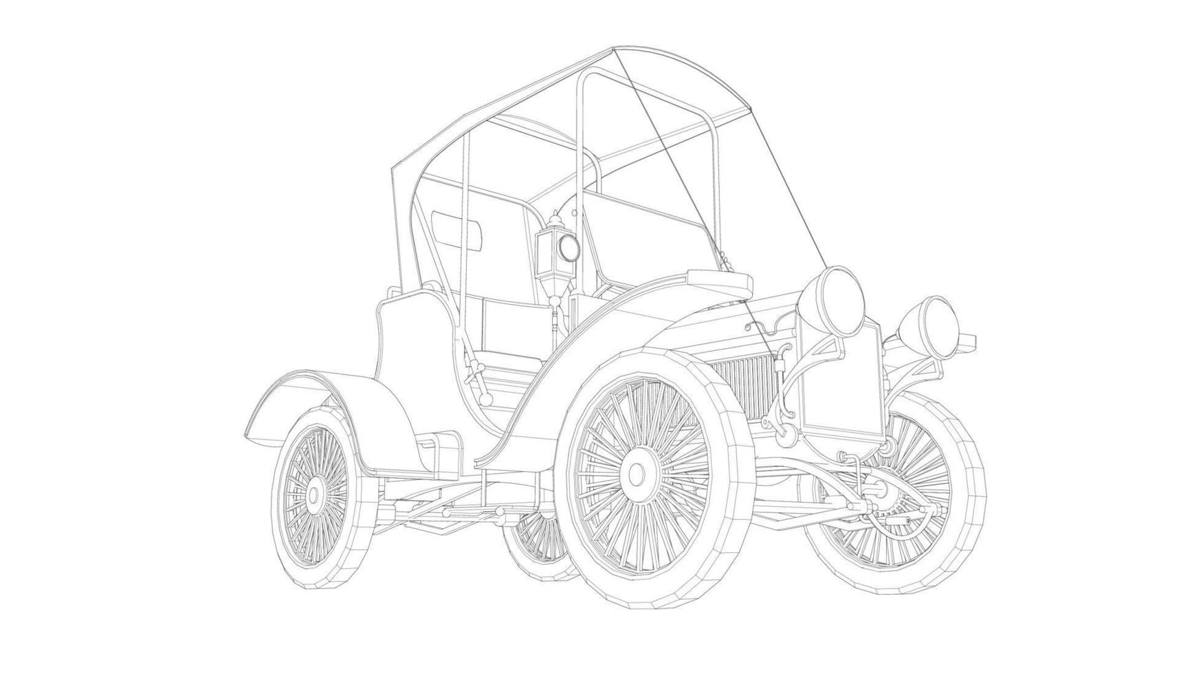 Old car design line art vector