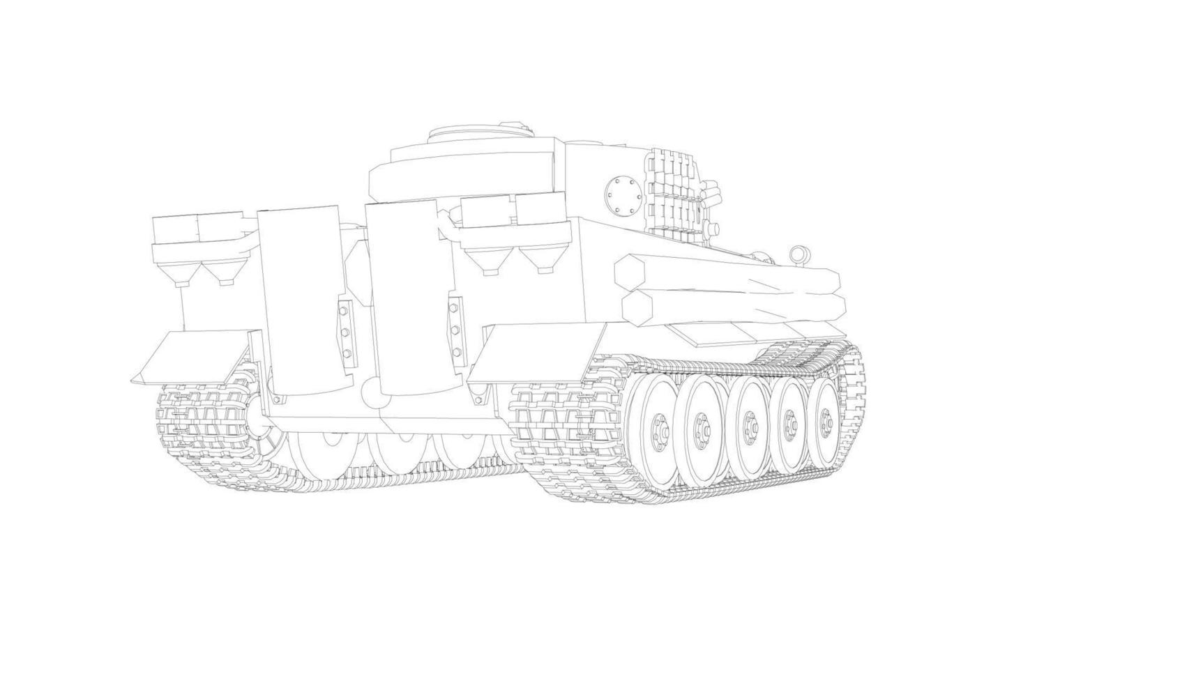 arte lineal de tanques militares vector