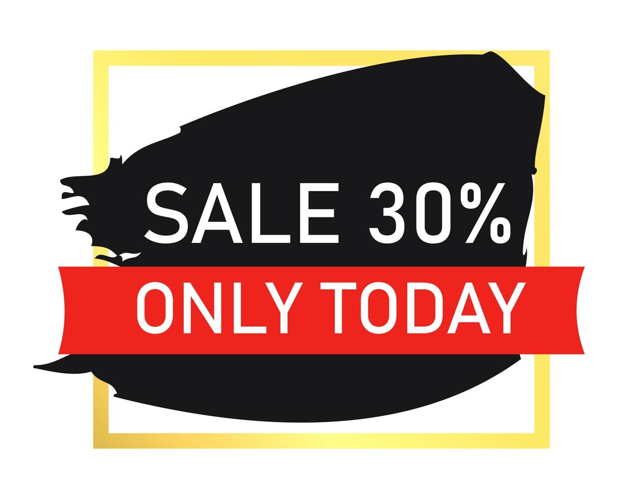 Paint smear web banner, business card, 30 percent OFF template - Vector