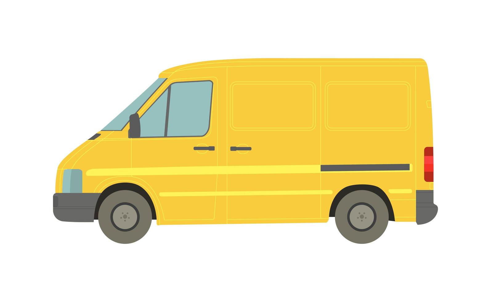 gran furgoneta amarilla sobre un fondo blanco - vector