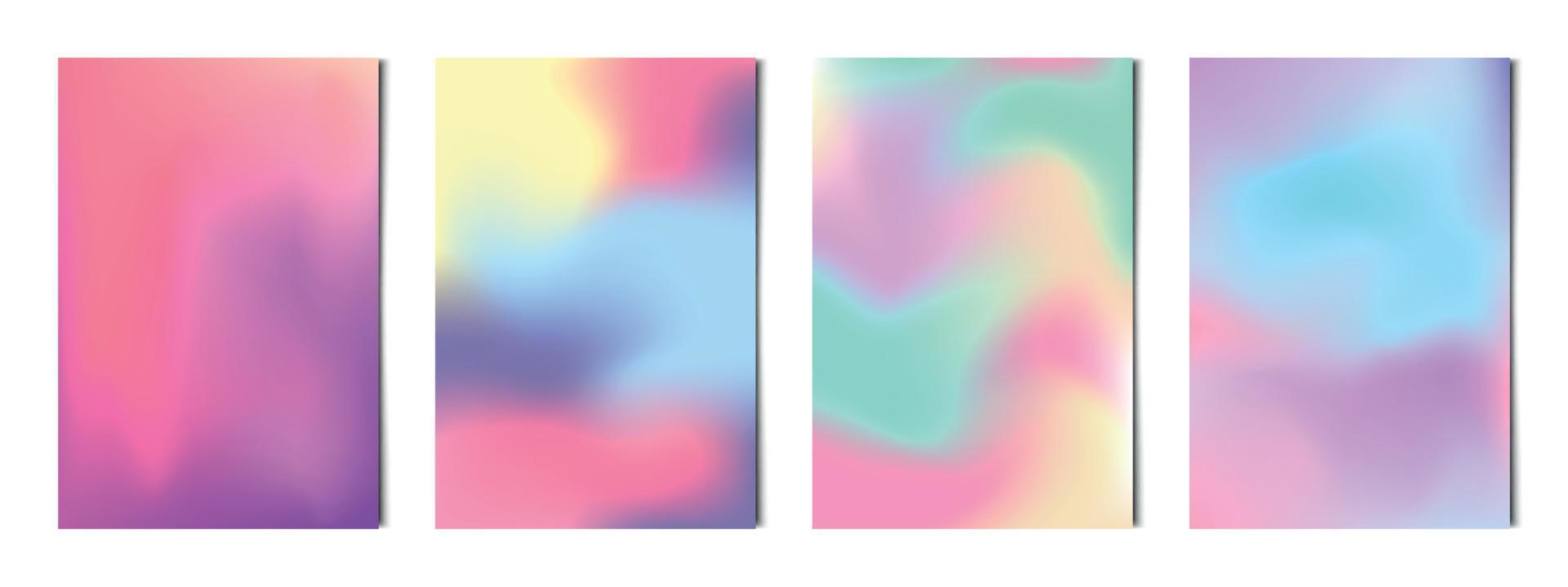 Set of 4 pcs abstract light gradient backgrounds, templates for advertising, business cards, textures - Vector
