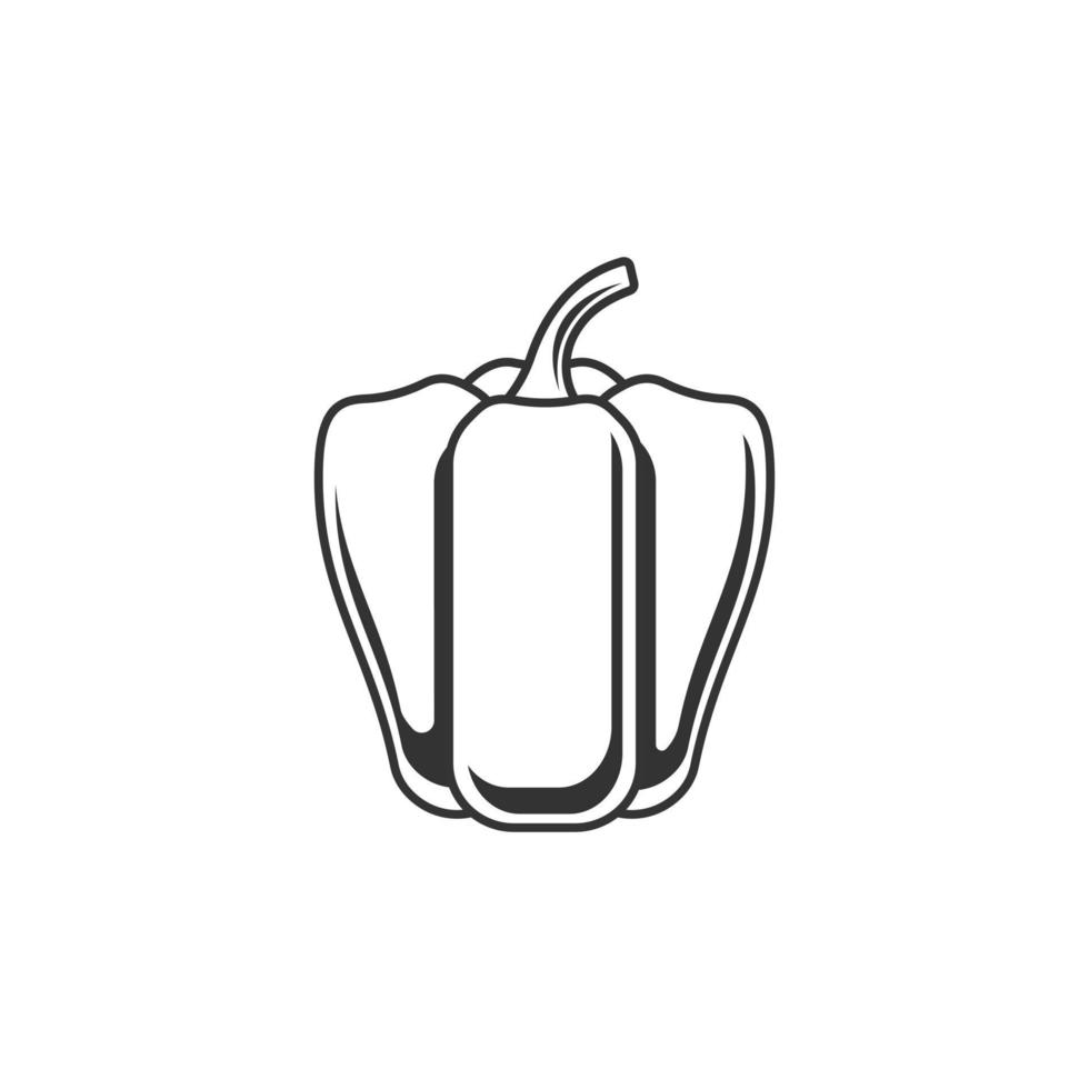 Vector illustration outline icon of paprika vegetable on white background