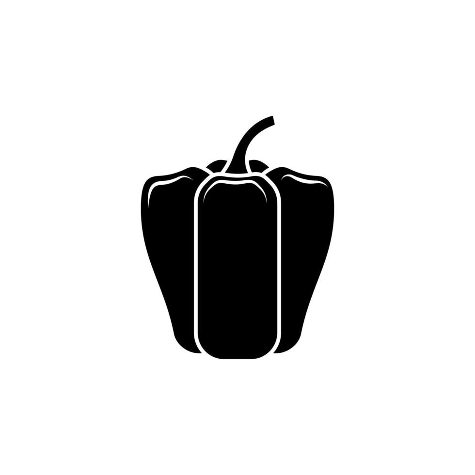 Vector illustration silhouette icon of paprika vegetable on white background