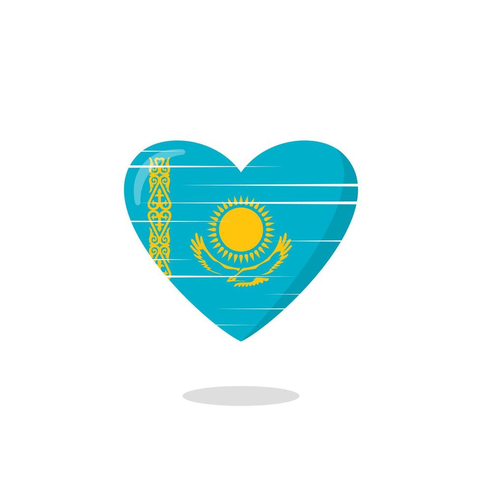 Kazakhstan flag shaped love illustration vector