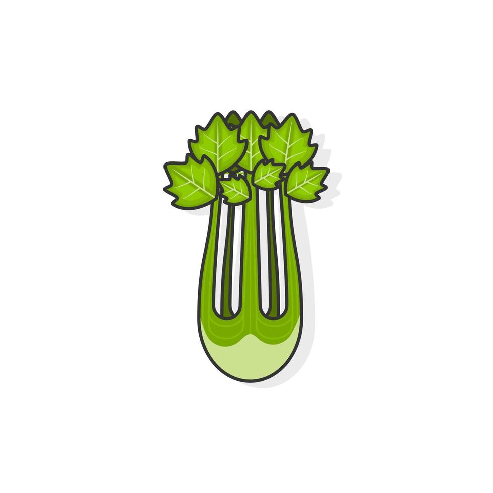 Cartoon icon of celery  vector illustration.