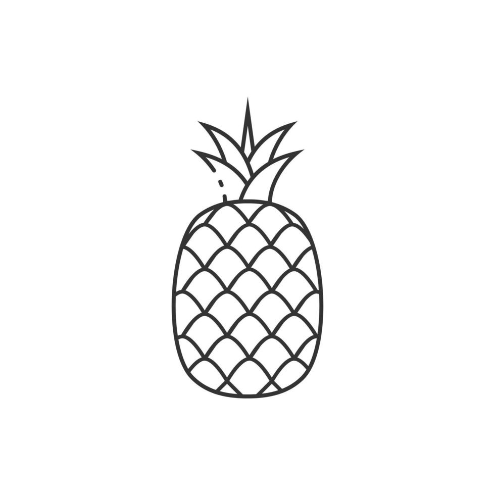 icono de contorno de la ilustración de piña. vector