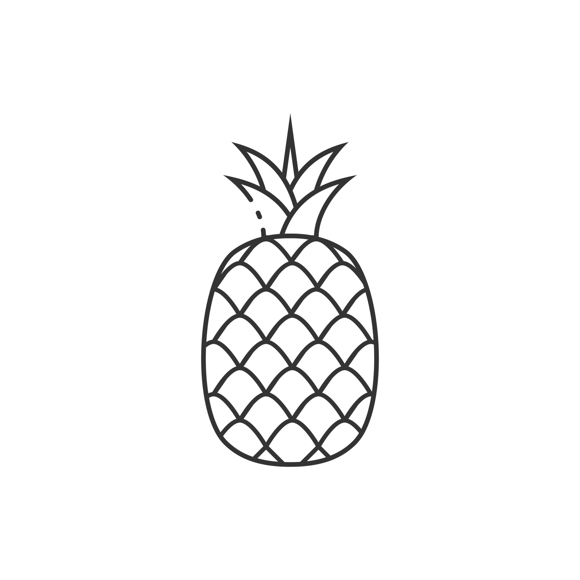 Pineapple Black And White Vector Art, Icons, and Graphics for Free Download