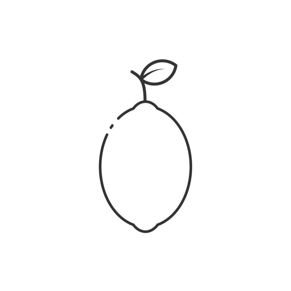 icono de contorno de cal. icono de cal. fresco, frutal y entero. icono de dibujos animados de frutas. vector