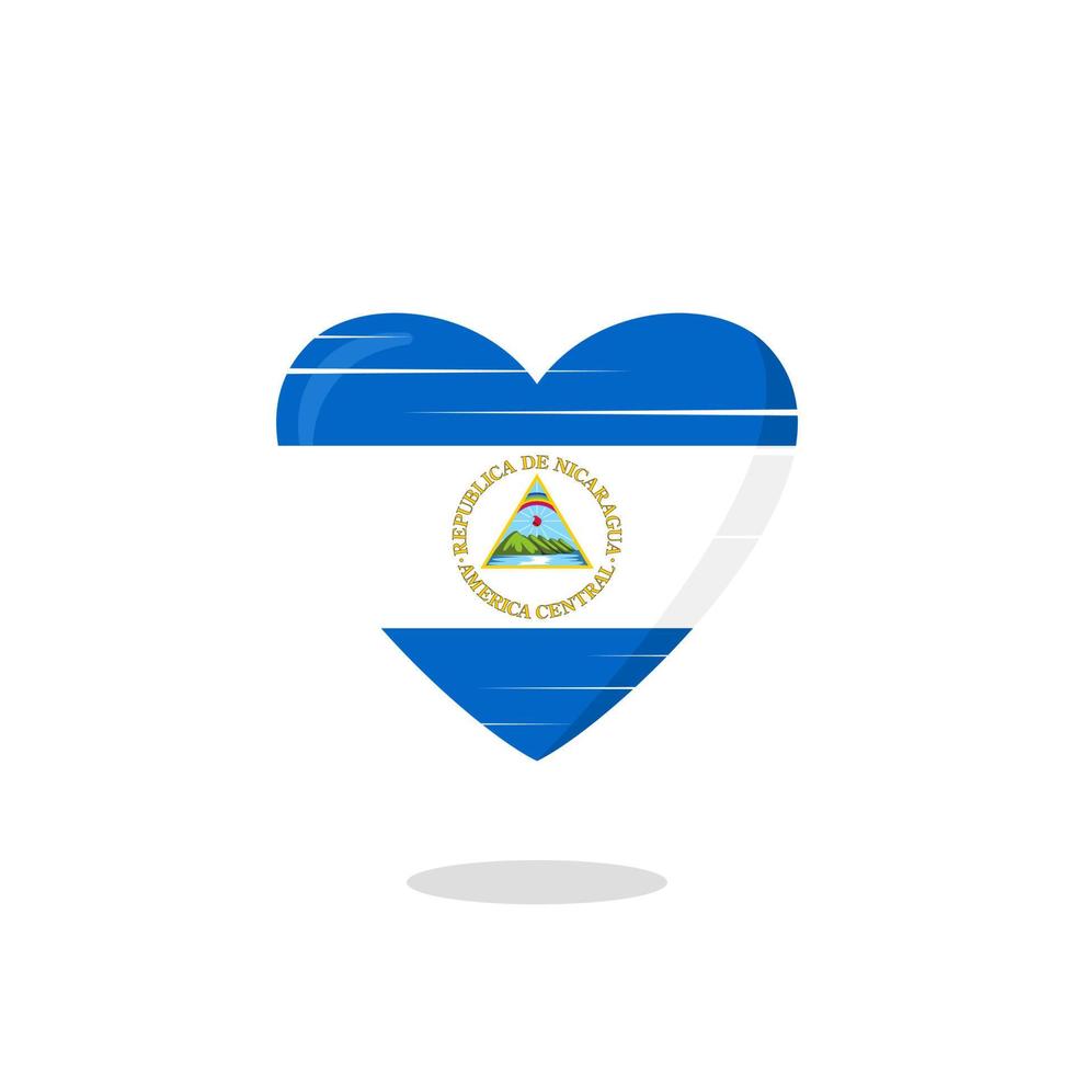ilustración de amor en forma de bandera de nicaragua vector