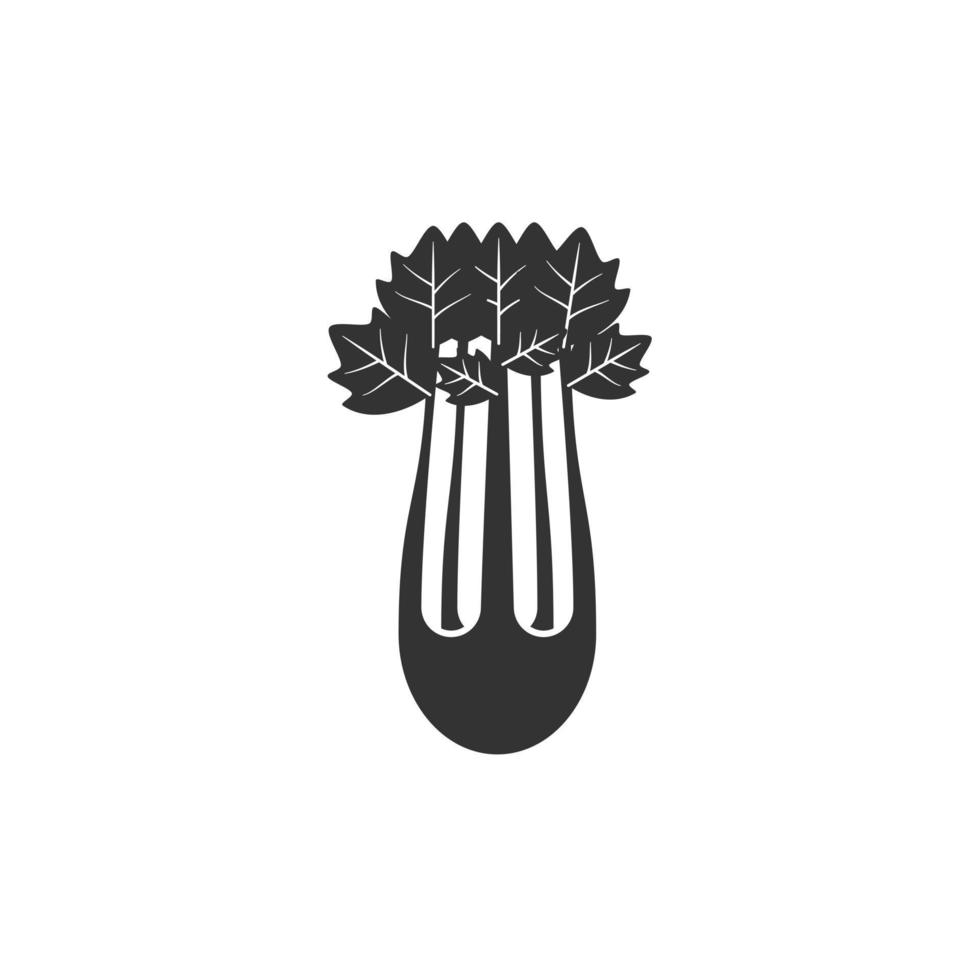 Silhouette icon of celery vector illustration