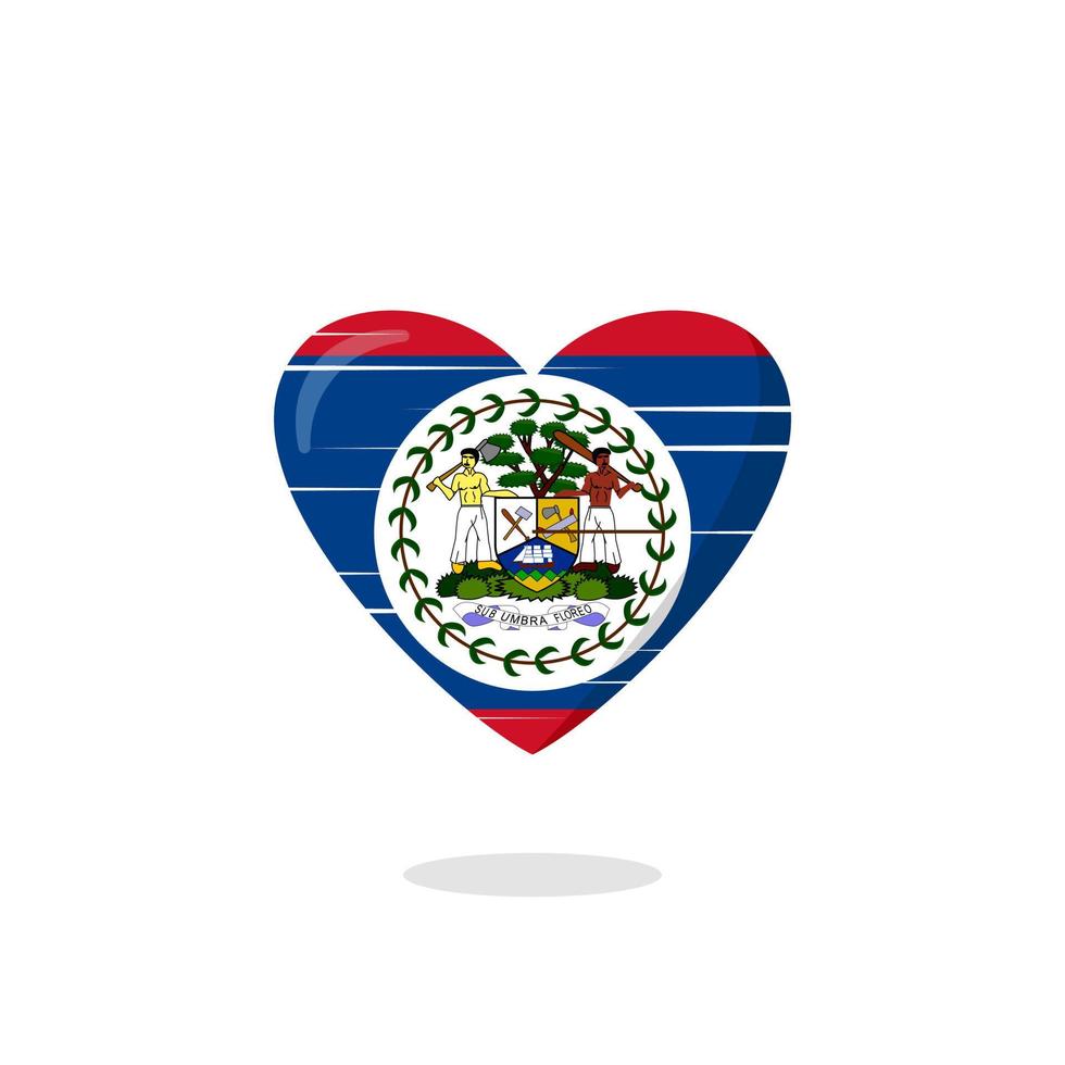 ilustración de amor en forma de bandera de belice vector