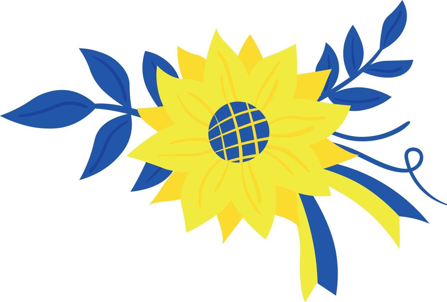 Sunflower in the Colors of the Ukrainian Flag vector