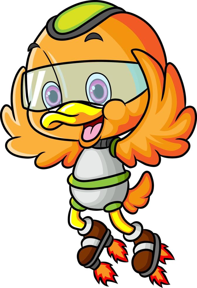 The professor duck is flying with the turbo shoes vector