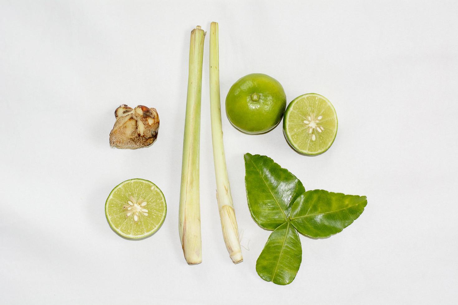 Spices of spicy lemongrass soup or tom yam photo