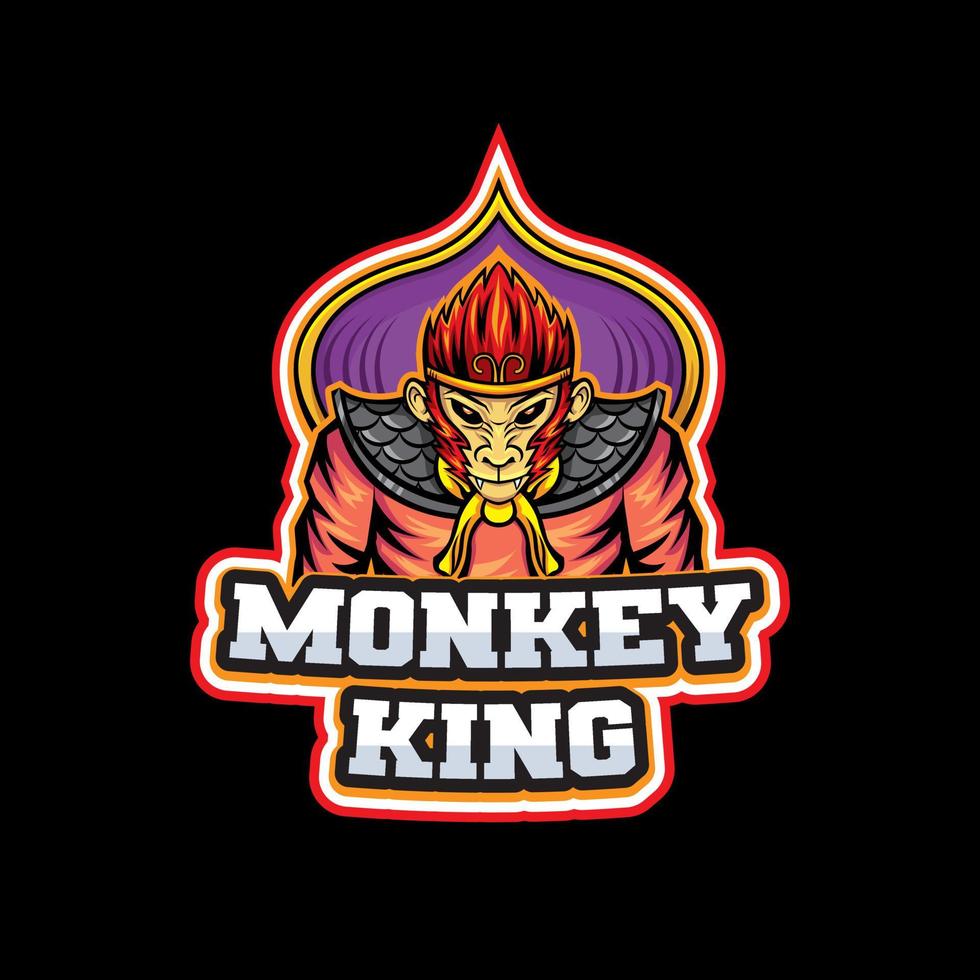 el logo de la mascota del rey mono vector