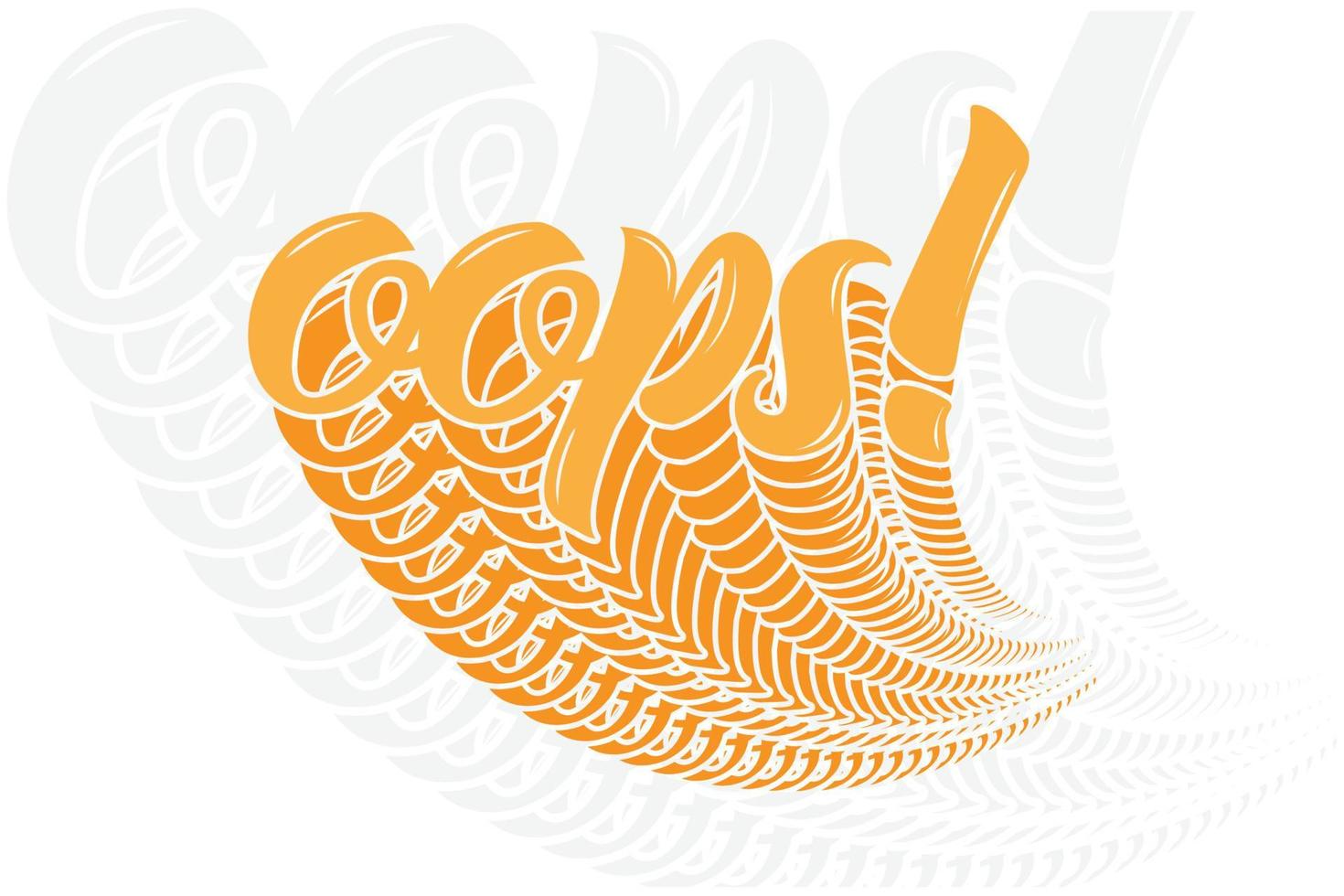 oops typography design vector