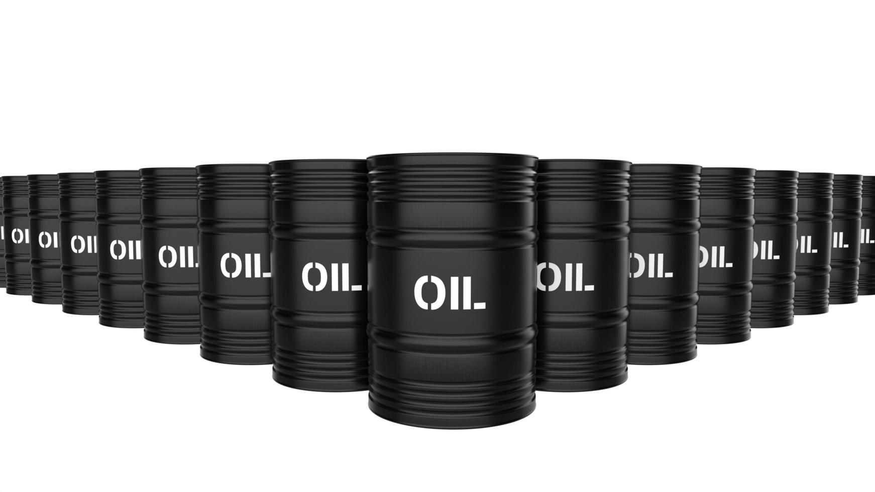 Crude oil metallic container on white background to use as a resource 3d render illustration photo