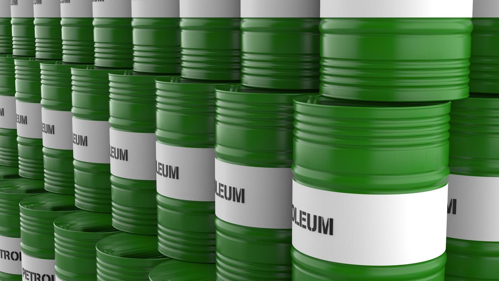 Fuel in painted steel green cans petrochemical industry 3d image render illustration photo