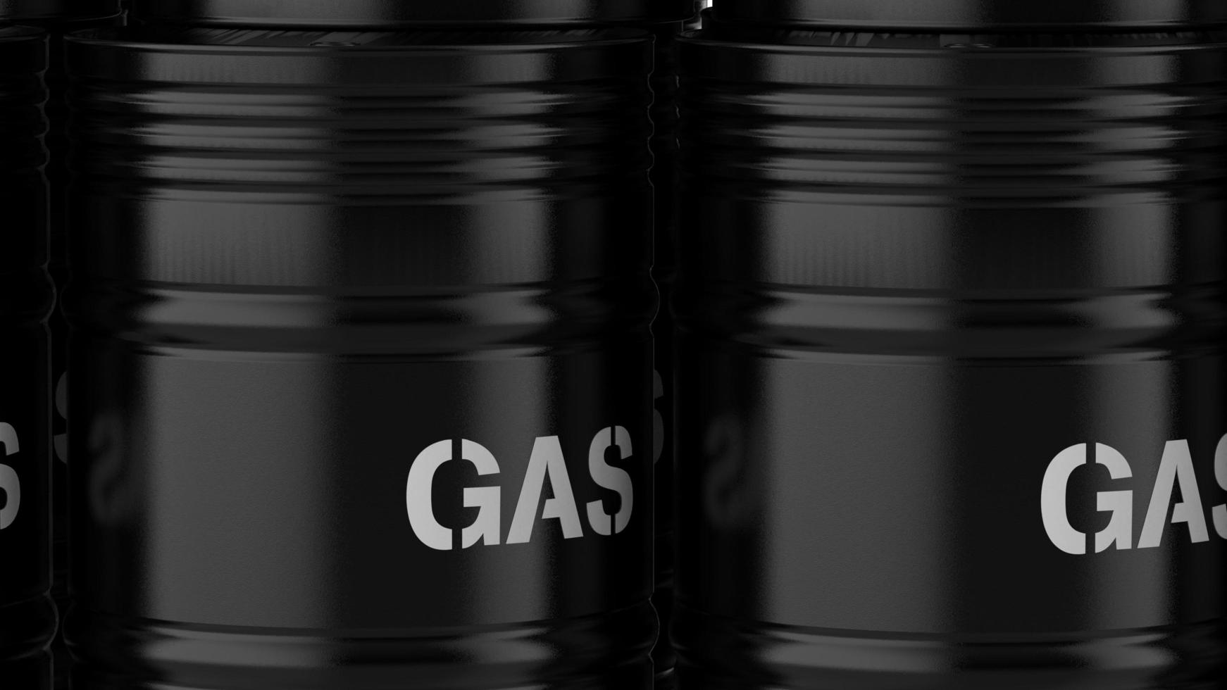 Fuel in painted steel cans black petrochemical industry 3d image render illustration photo