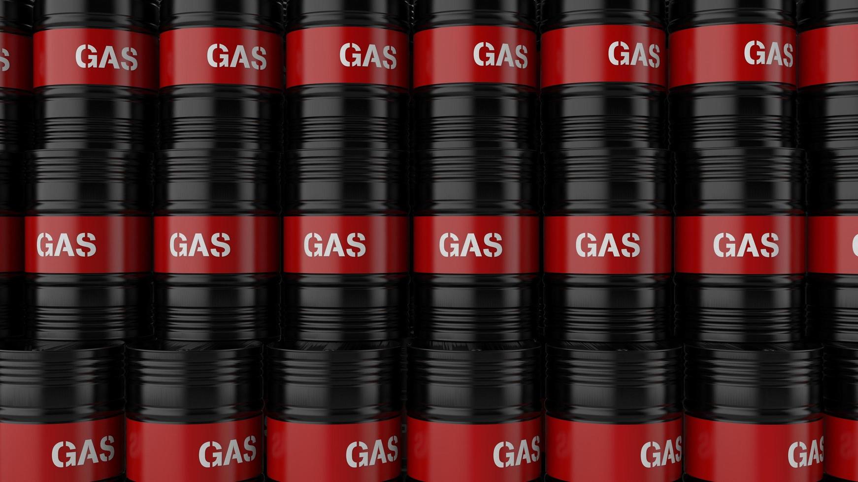 Gas fuel barrels arranged in array stacked against each other 3d render illustration photo