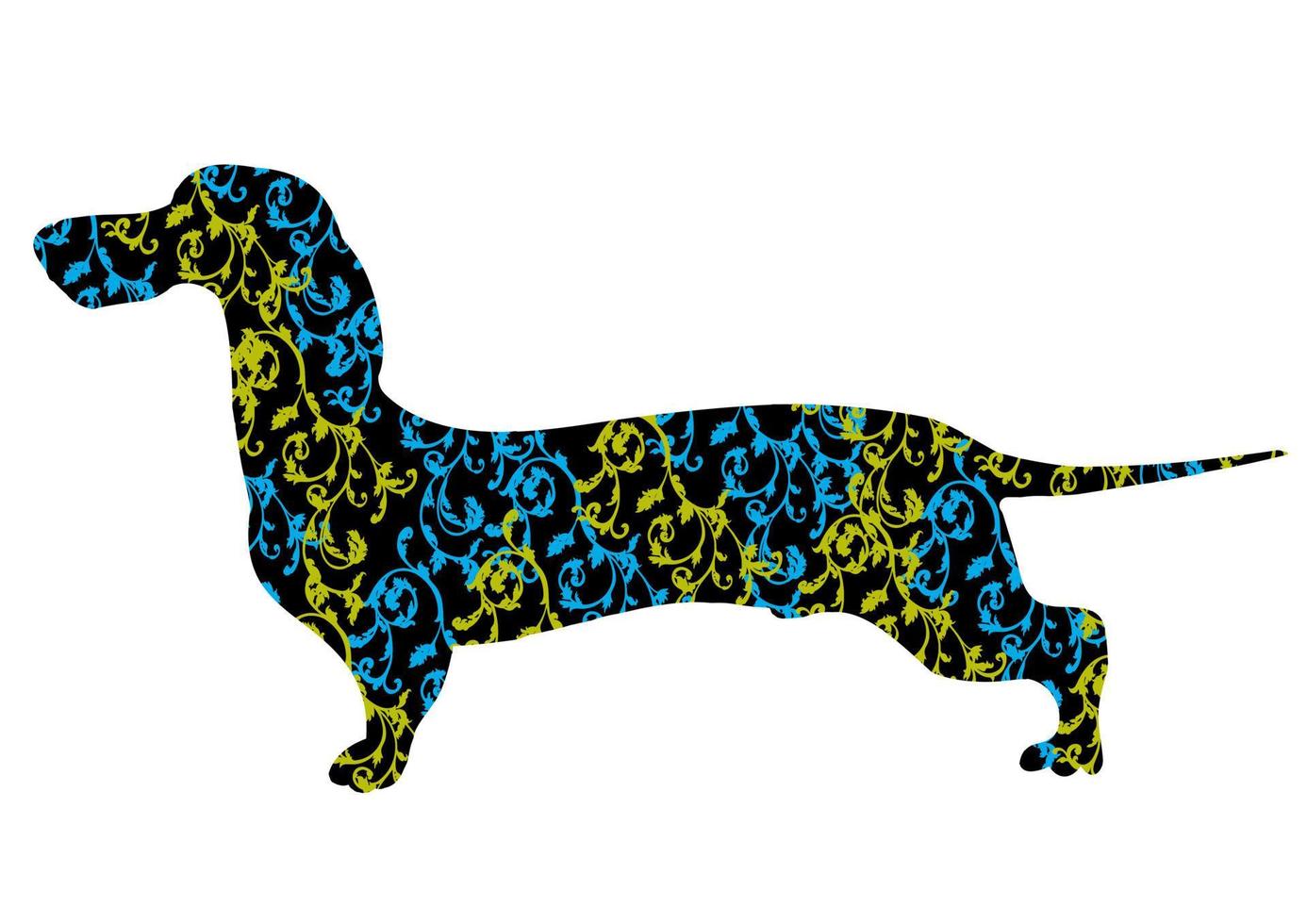 Dog breed Dachshund vector illustration.