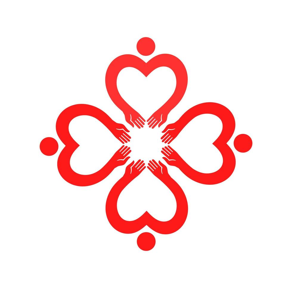 Vector icon for the day of hugs. Flower. Metaphor of love and harmony.