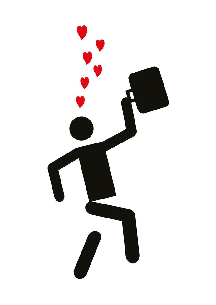 In love with the man with the briefcase. vector