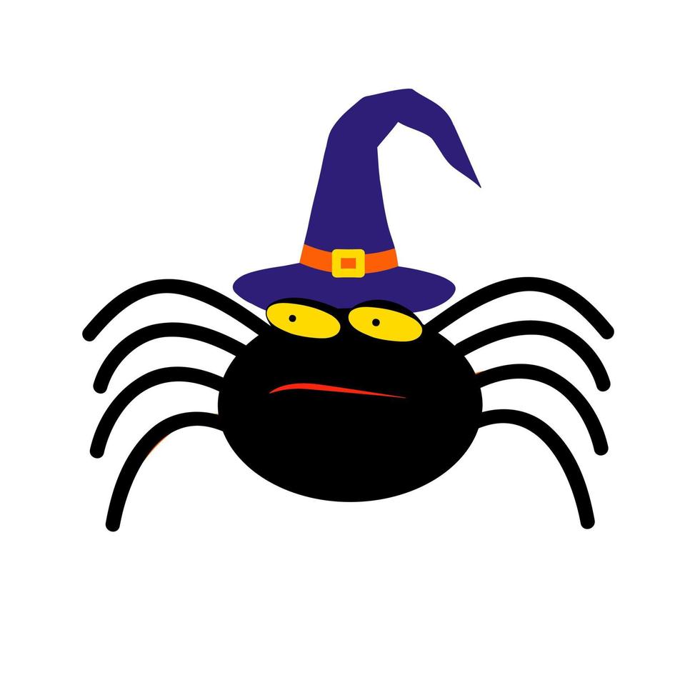 Spider in a witchs hat, a character for Halloween vector