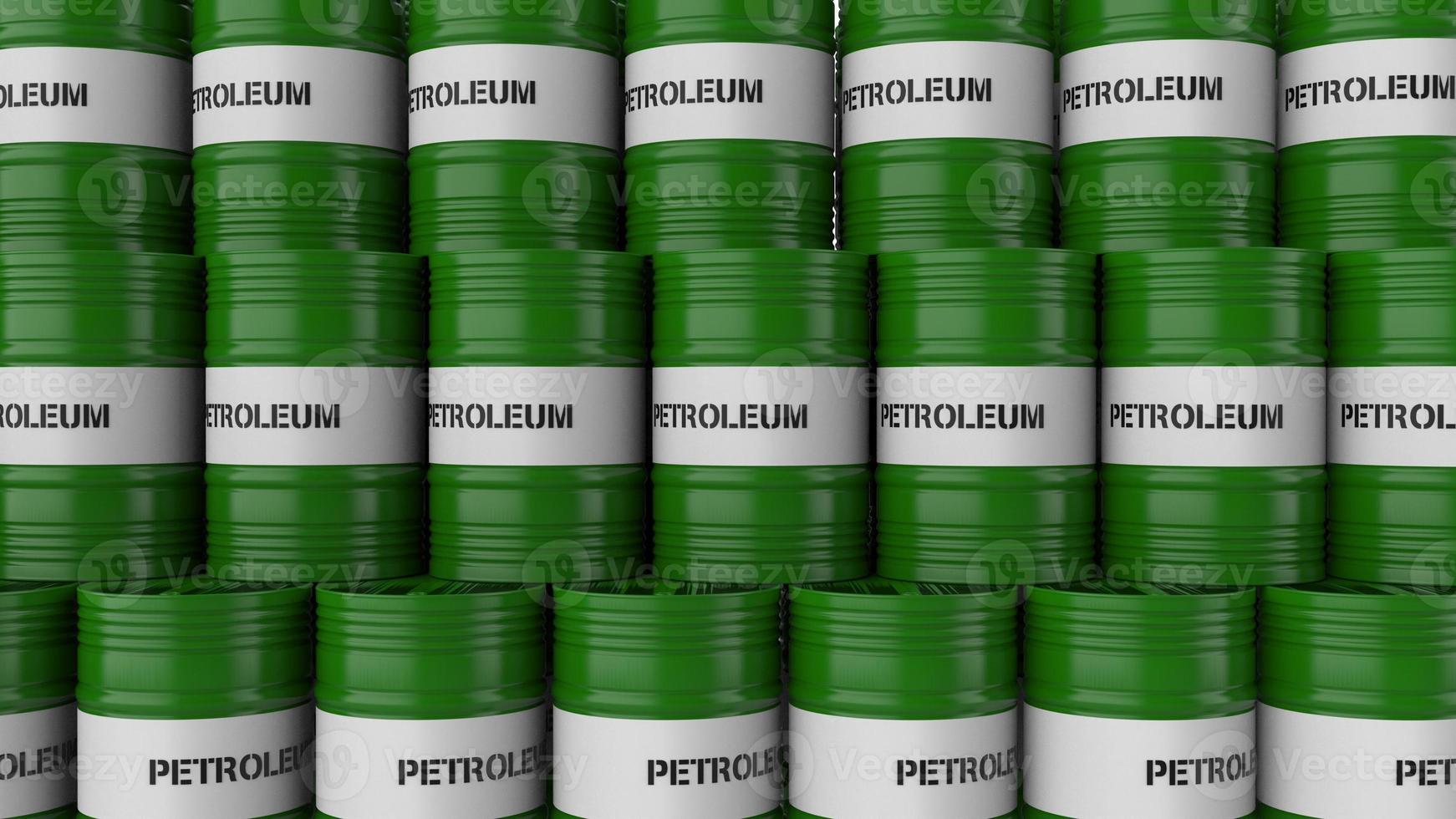 Fuel in painted steel cans petrochemical industry 3d image render illustration photo