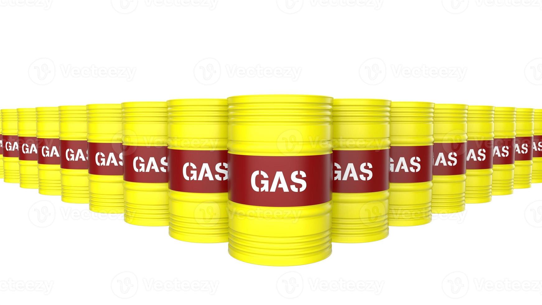 Crude yellow oil metallic container on white background to use as a resource 3d render illustration photo