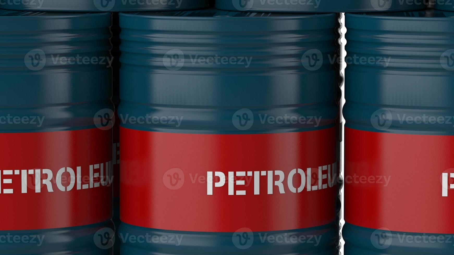 Fuel in painted steel cans petrochemical industry 3d image render illustration photo