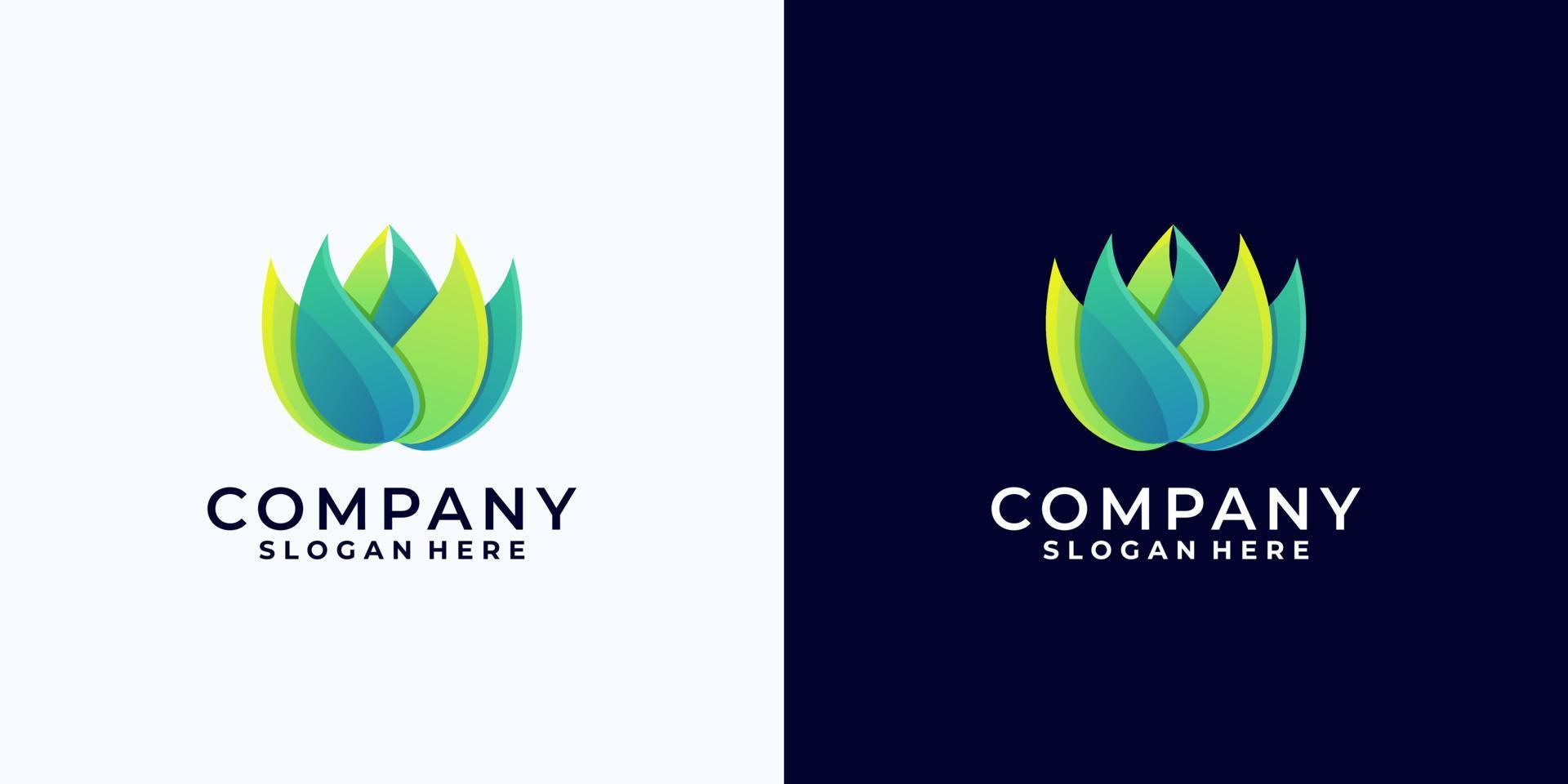 logotipo de loto colorido creativo, logotipo degradado vector