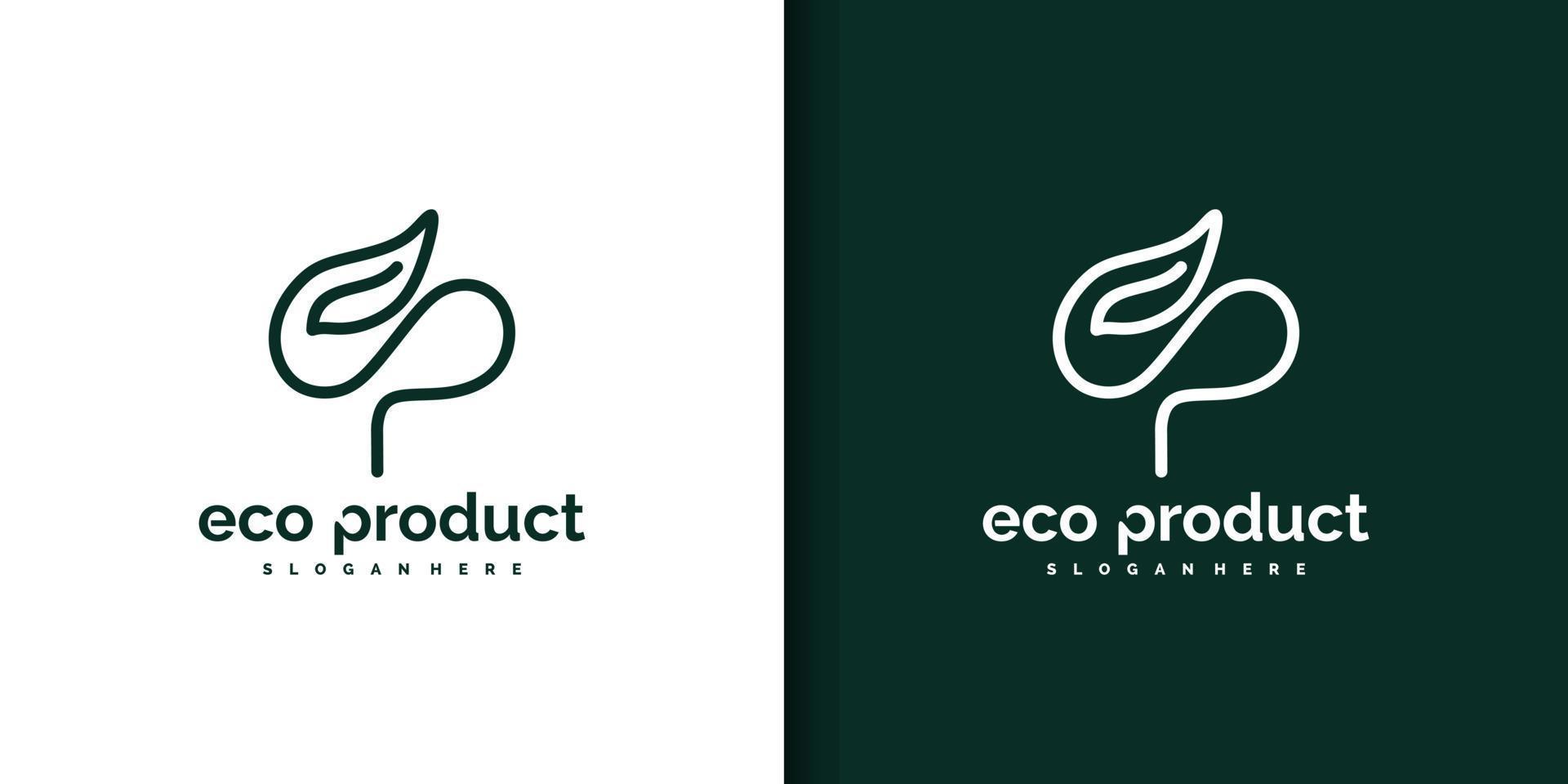 logotipo de tienda ecológica, con diseño minimalista, referencia de logotipo para empresas vector