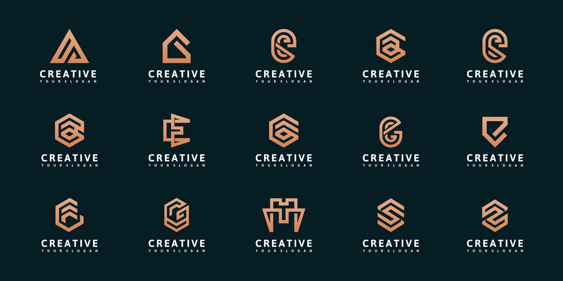 conjunto de diseño de logotipo az.monogram inicial abstracto, iconos para negocios de lujo vector