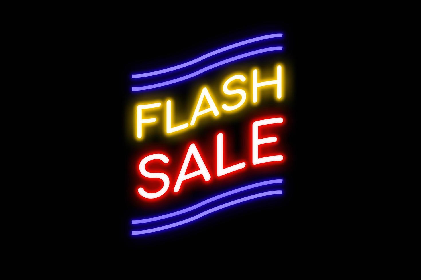 Flash Sale neon banner, light signboard. photo